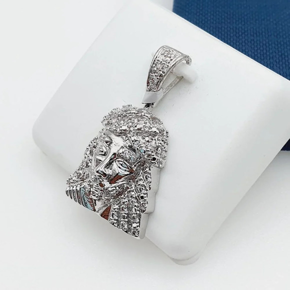 925 Sterling Silver Plated CZ Pendant, INUS1BR069 - Picture 3 of 9